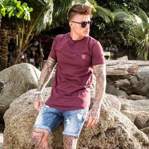 เสื้อยืดคอกลมสำหรับผู้ชายระบายอากาศได้ดีสีเบอร์กันดี - Product Image 2