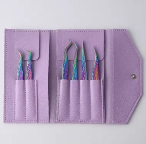 2024 último diseño más exigente embalaje de cuero personalizado sostenible precio bajo duradero 6 uds pinzas de extensión de pestañas - Product Image 6