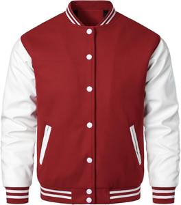 Chaqueta acolchada de lana Varsity para hombre de alta calidad estilo Letterman con bordado Chenile y mangas de cuero multicolor - Product Image 4