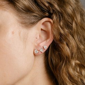 925 <b>Sterling</b> <b>Silver</b> Rose Gold Plated Moissanite <b>Pearl</b> Stud <b>Earrings</b> for Women's Weddings/Engagements - Product Image 3