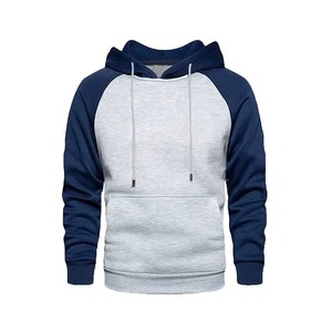 Vente chaude hommes à capuche décontracté couleur bloc pull sweat avec poche à manches longues coupe ample Streetwear haut à capuche - Product Image 1