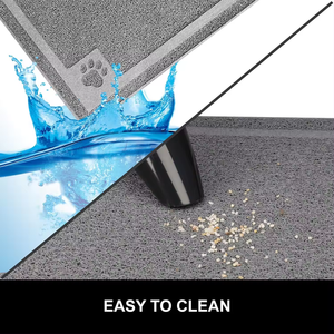 Große rutschfeste Matte anti-rutsch Haustier einfache Reinigung Katzen-Sand-Klockenmatten Wasserdichte PvC Katzen-Klo - Product Image 6