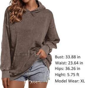 OEM Sudadera con capucha de gran tamaño para las mujeres al por mayor de manga larga sudadera de lana logotipo personalizado directo de fábrica - Product Image 5