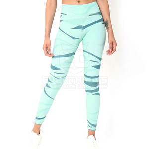 Venta directa de fábrica, mallas deportivas transpirables de cintura media para mujer, mallas deportivas con estampado de sublimación de estilo informal - Product Image 1