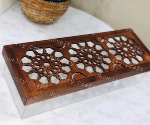 Bandeja de corte de concha de madreperla Rectangular creativa, bandeja decorativa de madera laca, caja de servicio de concha hecha a mano - Product Image 2