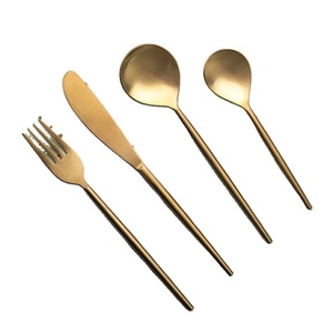 Luxury Antique <b>Gold</b> <b>Cutlery</b> Set Modern Stainless Steel Flatware Set Matte Brass <b>Gold</b> Dinnerware Set for Hotel Restaurant Wedding - Product Image 1