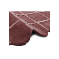 Alfombra de cuadros personalizada, Alfombra de lana con telar a mano de Chocolate, borde festoneado, Pila de 10mm, Alfombra tejida plana moderna hecha a mano para sala de estar y dormitorio