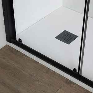 Porte de douche coulissante minimaliste Cielo 120 cm noir mat, durable, de fabrication italienne - Product Image 4