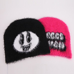 หมวกบีนนี่ผ้าขนแกะแบบนุ่มใส่สบายหมวกฤดูหนาวทรงบีนนี่แฟชั่นแบบปรับแต่งโลโก้ได้ตามต้องการ - Product Image 2