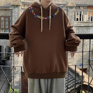 Jersey holgado de tendencia de otoño, sudadera informal de manga larga con capucha, estampado de letras coloridas, moda de calle americana para hombres - Product Image 3