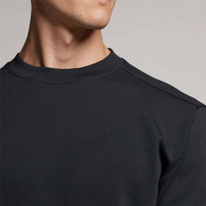 Cotton Blended Mens Black Crewneck <b>Sweatshirt</b> Long Sleeve Pullover Solid Color Plain Fleece Top Casual Winter Streetwear - Product Image 5