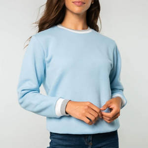 Producto de alta demanda, traje de moda, sudadera para mujer, sudadera básica de algodón mezclado, salida de fábrica, sudadera de peso medio para mujer - Product Image 5