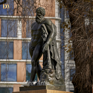 Statue d'Hercule en bronze de taille réelle en fonte héros grec ancien tenant une peau de lion pour jardin ou place - Product Image 3