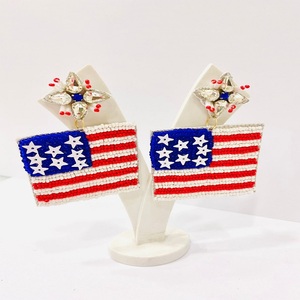 สายรัดผมลูกปัดสีแดงสีขาวสีน้ำเงินแบบปรับแต่งได้สำหรับเครื่องประดับแฮนด์เมดแบบวันพิเศษ - Product Image 5