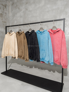 Sweat-shirt vintage en molleton français 100% coton de luxe 450 g/m², poids lourd, pour homme, lavage à l'acide, effet délavé, impression en relief - Product Image 4