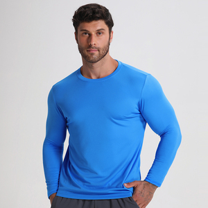 Athlétique séchage rapide respirant confortable coton Polyester course Sport chemises à manches longues Slim Fit Gym t-shirts pour hommes - Product Image 5