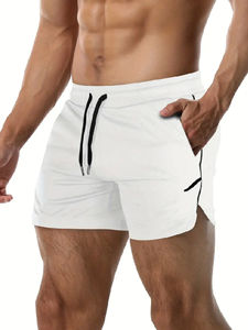 Pantalones cortos de gimnasio de secado rápido para hombre 100% algodón patrón sólido logotipo personalizado para correr Atlético deporte Fitness y trotar en la playa - Product Image 4