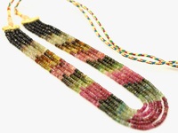 Collier de mode multi-tourmaline Accessoire chic et élégant Collier de perles rondelle à facettes en tourmaline