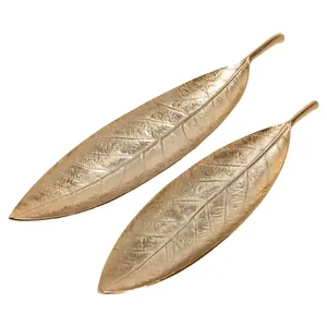 Plateaux de salle à manger de luxe essentiels en forme de feuille Ensemble de 2 - Product Image 6