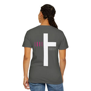 T-Shirt da Donna con Croce e Scritta 'Love John 3:16 John 15:9 Faith', Jersey Ecologico con Logo, Stile Y2K, Vestibilità Slim, Disponibile nelle Taglie XS S M L XL 2XL - Product Image 1
