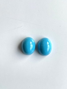 59.49 carats Turquoise Arizona Cabochons 2 pièces paire de qualité supérieure pour la fabrication de bijoux fins pierres précieuses naturelles - Product Image 2