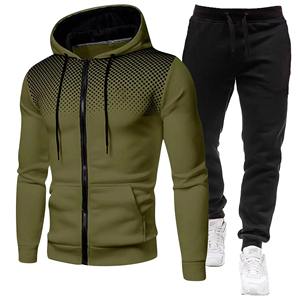 Conjunto Deportivo de Otoño Invierno para Hombre Estilo Europeo Americano, Sudadera de Color Sólido con Forro Polar, Chándal Informal con Diseño 3D en la Parte Delantera - Product Image 5