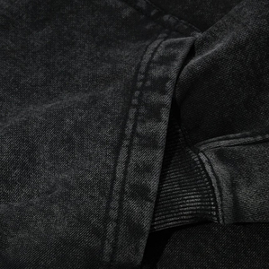 Alta calidad personalizado gota hombro Zip up Vintage lavado pulóver suelto Boxy gran tamaño cremallera bolsillo Hombre Sudaderas con capucha - Product Image 5