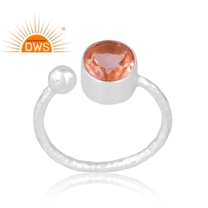 Diseño elegante 925 plata esterlina doblete morganita cuarzo piedra preciosa anillo joyería personalizada para mujer regalo para ella - Product Image 1
