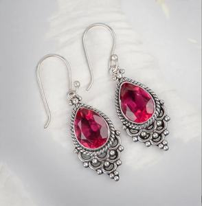 ต่างหูทัวร์มาลีนสีชมพู ชุบทอง เงินสเตอร์ลิง น่ารัก ทำด้วยมือ ของขวัญเครื่องประดับสำหรับผู้หญิง สง่างาม ไม่ซ้ำใคร สำหรับงานฉลองครบรอบ - Product Image 3