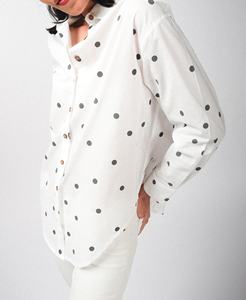 Women's Woven Printed Chiffon Button Shirt <b>Long</b> Sleeve Loose Fit Casual Turn-down Collar Candy Color Spring/Summer <b>Top</b> - Product Image 2