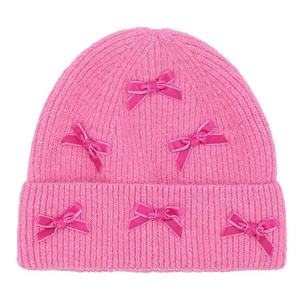 Usine du Vietnam, bonnet d'hiver mignon avec nœud, logo personnalisé, patchs, beanies pour hommes et femmes, chapeaux chauds en gros - Product Image 5