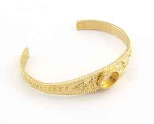 Fabriqué à la main 100% pur laiton Floral Designer large manchette Bracelet réglable Bracelet cadeau pour maman - Product Image 4