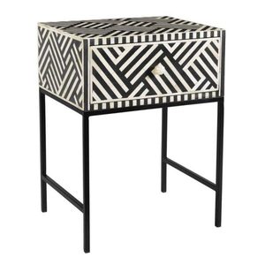 โต๊ะฝังกระดูกข้างเตียงทรงสี่เหลี่ยมขาเรียวตกแต่งบ้านด้วยงานฝีมือจากช่างฝีมือ - Product Image 1