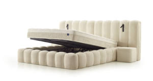 Rihanna Heavy-Duty Adjustable Metal Bed Set with Soft Bed Lighted Upholstery & Storage 180X200 Modern - Product Image 3