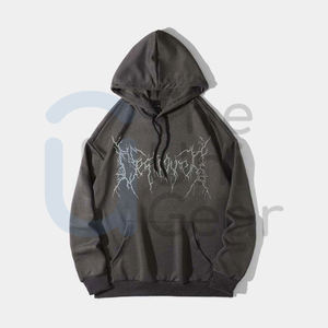 Sudadera con capucha Unisex de algodón 100% con estampado de letras personalizadas, patrón sólido, para exteriores, para interiores, informal, para parejas de invierno, UNI GEAR - Product Image 1