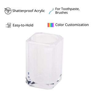[Holar] Taiwán hizo 10 OZ vaso de baño de plástico acrílico transparente reutilizable sólido para adultos y niños - Product Image 3