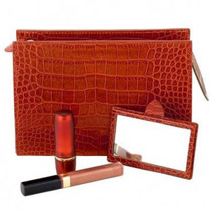 รูปแบบหนังจระเข้กระเป๋าเครื่องสำอางหนังแท้/กระเป๋าเครื่องสำอางหนังแท้/กระเป๋าเครื่องสำอางสุภาพสตรีขายส่ง - Product Image 2