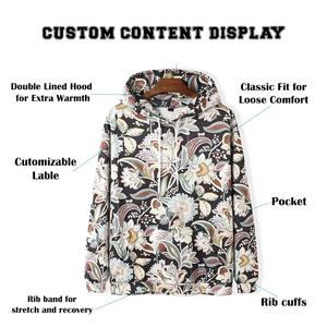 Sweat à capuche athlétique en polaire d'hiver, design sublimé, résistant à la décoloration, tissu à séchage rapide, coupe régulière, polyester, vêtements de sport chauds, OEM / - Product Image 5