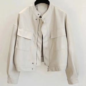 Nouvelle Arrivée 2026 – Blouson Moto Femme en Cuir PU Printemps-Automne, Style Vintage Ample, Court, avec Fermeture Éclair, Tendance Punk - Product Image 1