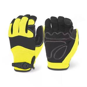 Patch de paume synthétique de qualité supérieure Gants de mécanicien en cuir vert haute visibilité Gants de sécurité de travail - Product Image 2