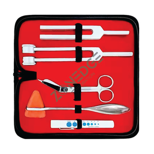 Juego de 6 piezas de alta calidad de percusión Taylor Reflex Hammer-Tuning Forks-Vendaje Tijeras-Pupil Gauge Pen Light en estuche de transporte - Product Image 5