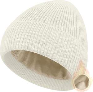 Gorro de invierno con forro polar grueso a la moda, gorro de lana elegante, perfecto para viajar, esquiar, trabajar al aire libre y usar en climas fríos - Product Image 1