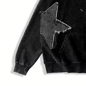 Sudadera con Capucha Personalizada de Fábrica al por Mayor, Ropa Casual con Logotipo Personalizado para Hombre, Sudadera con Capucha con Parches Desgastados de Moda para Hombre en Venta - Product Image 5