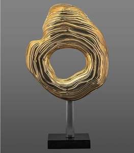 Nueva Escultura Pop Art Dorada Hecha a Mano para Decoración Exclusiva del Hogar, Exhibición de Arte Profesional, Figura de Estilo de Oficina con Base de Metal - Product Image 4