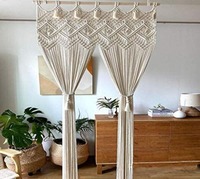 Rideau en macramé tissé Boho Accent de tapisserie décoratif fait à la main pour chambre salon entrée et style intérieur