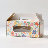 Emballage en carton personnalisé avec fenêtre transparente et poignée Boîtes en papier imprimées pour desserts de boulangerie Bougies parfumées au savon fait main