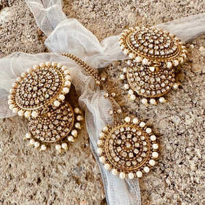 Designer Indian Pakistani Traditional Stainless Steel <b>Jewelry</b> <b>Set</b> with Silver Plated Vibrant Enamel Accents <b>Pearls</b> Kundan Polki - Product Image 5