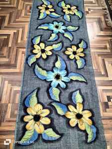 Bufanda Larga de Lino Premium con Bordado Pintado a Mano, Estampado Digital Suave y Geométrico, Pieza Elegante y Distintiva para el Verano - Product Image 2