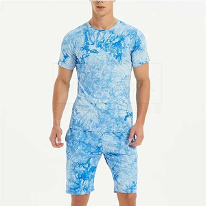 Ensemble t-shirt et short personnalisés à la mode pour hommes ensemble t-shirt et short pour hommes de couleur unie pour adulte - Product Image 5
