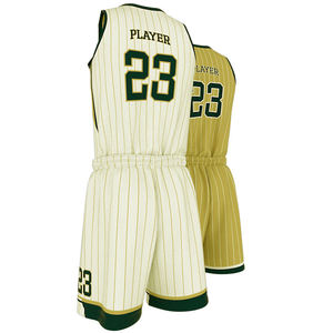 ชุดเสื้อเจอร์ซีย์และกางเกงขาสั้นเสื้อบาสเก็ตบอลแขนกุดพิมพ์ลายทางพร้อมกางเกงขาสั้นแห้งเร็วออกแบบได้ตามต้องการ - Product Image 3